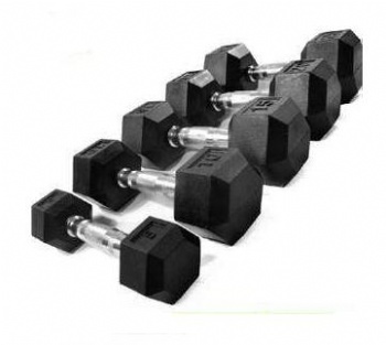 Hex Rubber Dumbbell