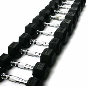 Hex Rubber Dumbbell