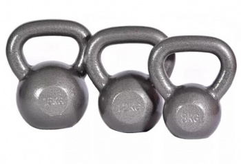 Grey Cast Iron Kettlebell Set