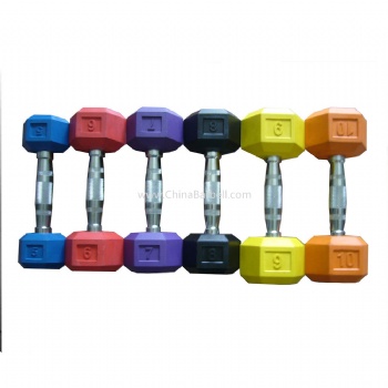 Colour Hex Rubber Dumbbell - CB-DB021