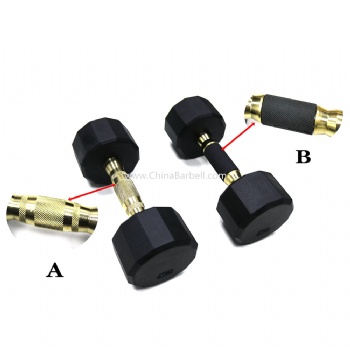 Dodecagon Rubber Dumbbell with colour Handle - CB-DB025