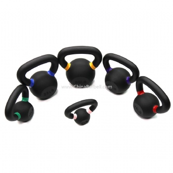 Black Powder Coated Kettlebell W. Colour Rings - CB-KD202