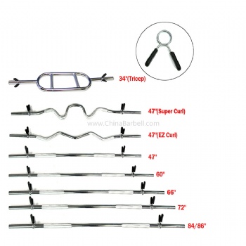 Chrome Regular Bar with Spring Collars - CB-BR030
